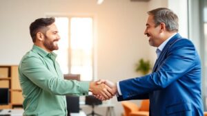 Business partners shaking hands