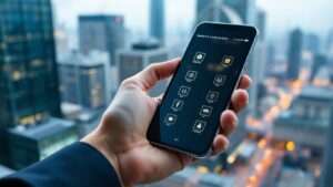 Digital interface on a smartphone screen.